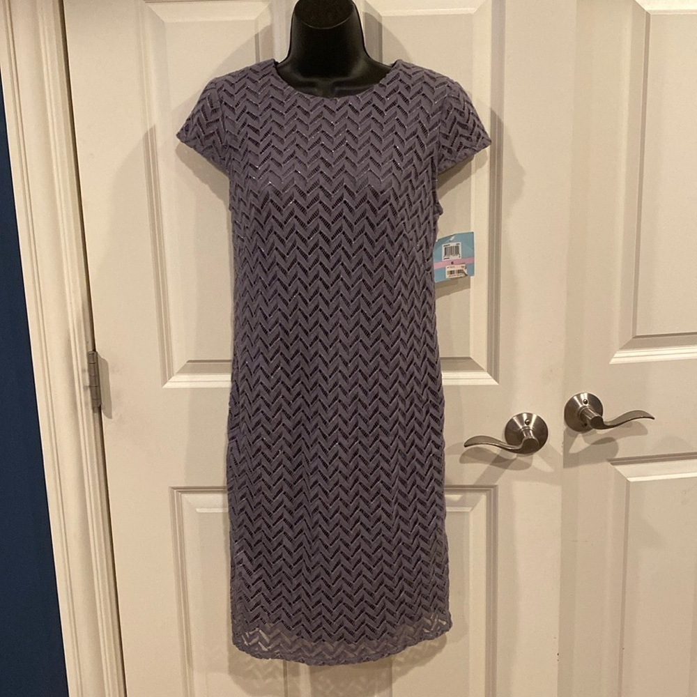 Suzi Chin for Maggie boutique gray sparkly dress - size 6 - - NWT
